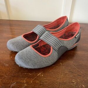 SKECHERS Gray Pink Casual Slip On Shoes Size 9